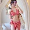 1011 New Safflower Split Skirt Bikini Neck Strap Sexy Hottie Three-point Hot Spring Bikini