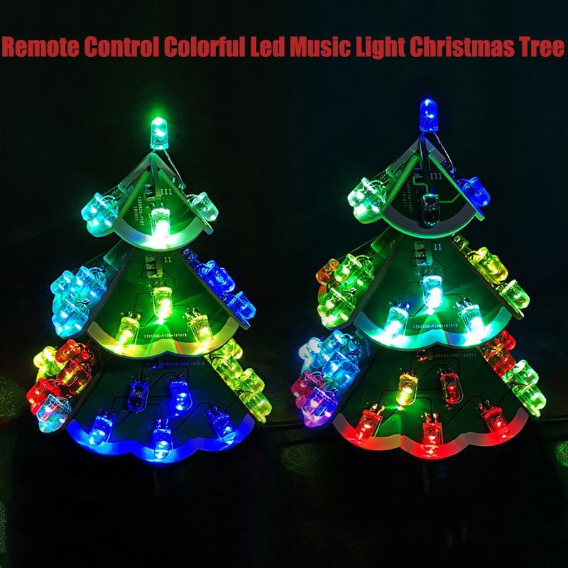 3D Colorful Three-dimensional Christmas Tree Parts Music/bluetooth DIY Electronic Kit