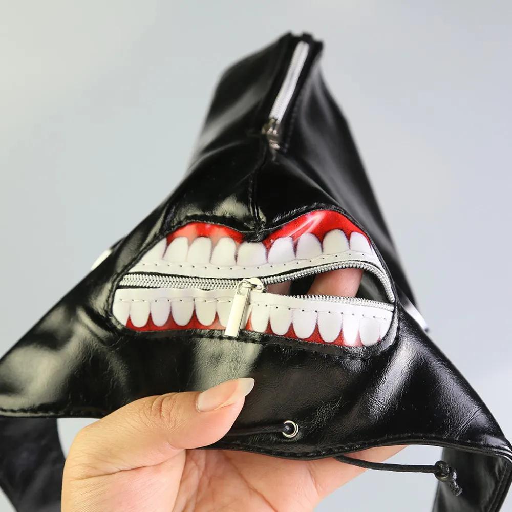 Skrekk Tokyo Ghoul 2 Kaneki Ken Halloweenfest Maske Justerbare Glidelåsmasker Tykkere PU-lær Kul Maske Blinder Anime Cosplay