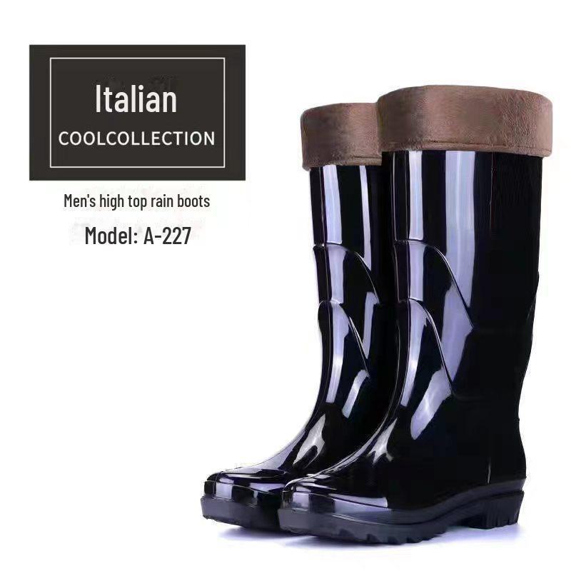 Men's Acid-Resistant Non-Slip Waterproof Rain Boots - Summer Short Tube Rubber Shoes for Chefs
