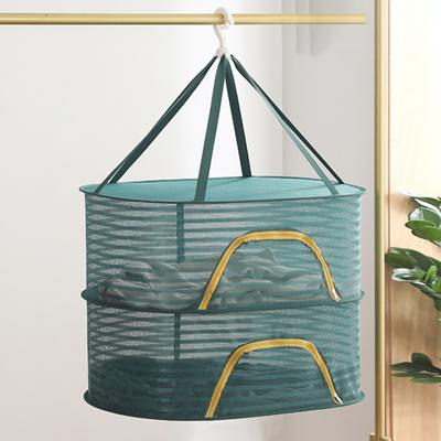 1/2/3 Layer Hanging Mesh Drying Basket U-shaped Zipper Design Food Fish Clothes Hanging Drying Net Outdoor Foldable Hanging Mesh Dryer