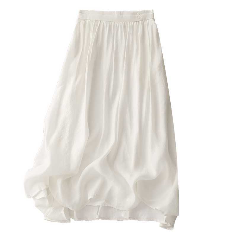 Summer Double-layered Thin Mid-length Skirt for Women