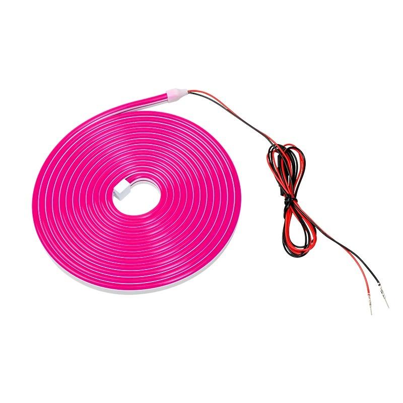 

12V Car Rear Trunk Brighten LED Strip Modified Lighting for Waterproof Flexible Light Universal connector Plug & Play 4m рожевий