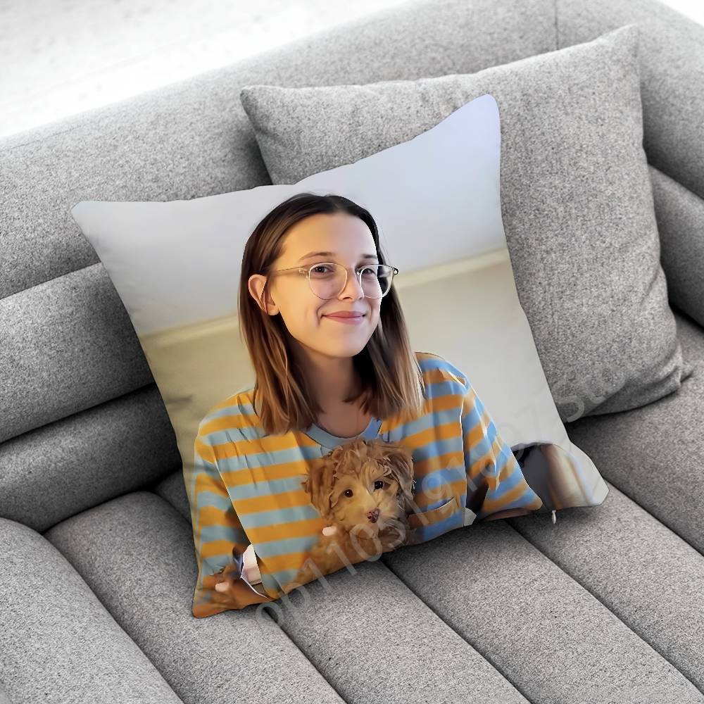 M-Millie Bobby Brown Throw Pillow Case For 55cm 30cm 50cm 45*45cm 40cm Square Chair Pillowcase Case