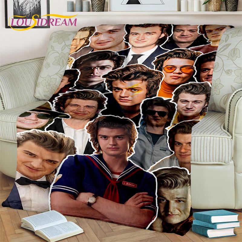 HD Printing Joe Keery Actor 3D Blanket,Soft Throw Blanket for Home Bedroom Bed Sofa Picnic Travel Office Rest Cover Blanket Kids