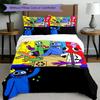 3-teiliges Bettbezug-Set (1 * Bettbezug + 2 * Kissenbezug, ohne Kern), Spiel Rainbow Friends Druck Bettwäsche-Set, Schlafzimmer-Dekoration, Ganzjahres, Geburtstagsgeschenk