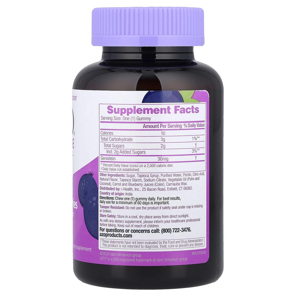 AZO, Menopause Symptom Relief, Weekly Gummy, Cooling Blackcurrant, 30 Gummies