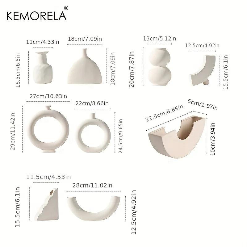 Nordic Ceramic Vase Circular Hollow Donuts Flower Pot Home Living Room Decoration Accessories Interior Office Desktop Decor Gift