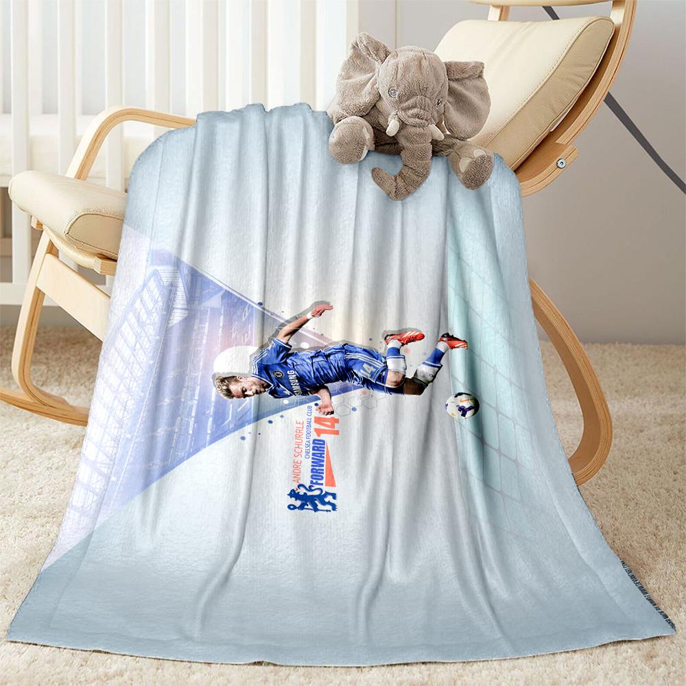 Football Player Action Blanket Warmthful Decor Perfect for Couch Sofa Bedding Four Seasons Universal Playful Design