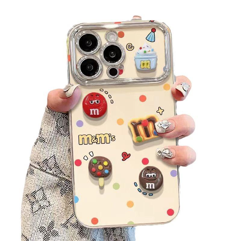 Capa para Celular Polka Dot M Bean Compatível com Telefone Apple 16 Pro Max 15 Pro 13/12 Cobertura Total 15 Janela XS/15P Capa Macia