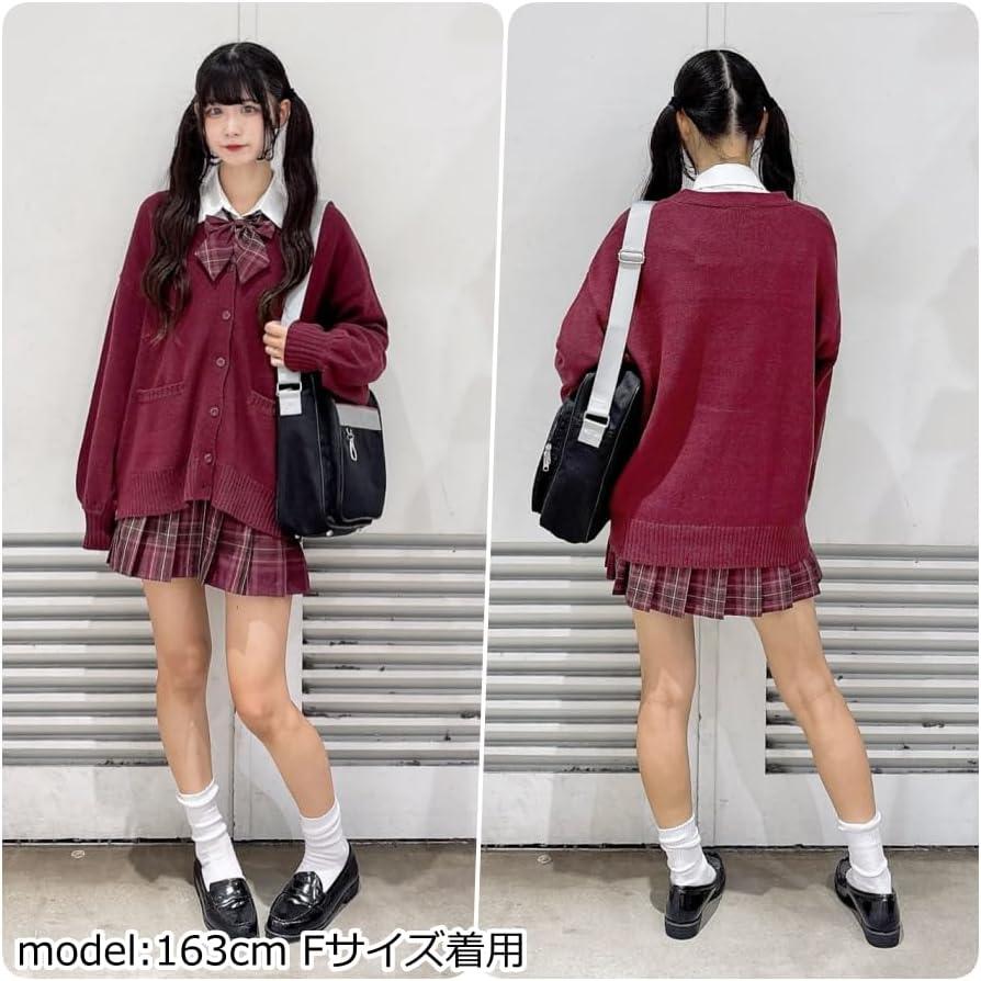 [Wego] Loose Sleeve School Cardigan, Women s, Knit Top, Student Clothes, Uniform, Outerwear, Plain Cover, Women s, School, High School, Junior High