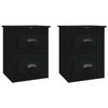 VidaXL Wall-mounted Bedside Tables 2 Pcs Black 41.5x36x53 Cm 816395