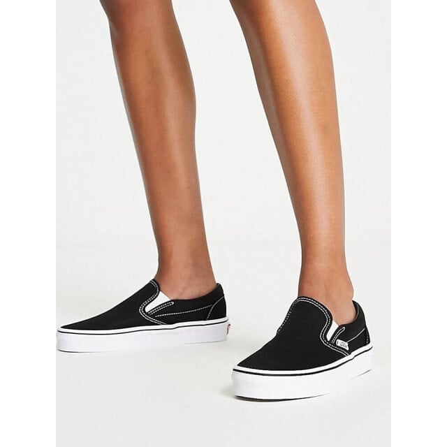 

Черные кроссовки без шнуровки Vans Classic
