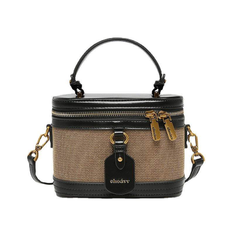 Modna damska płócienna torebka retro typu box na lato 2024: Luksusowa torebka na ramię crossbody