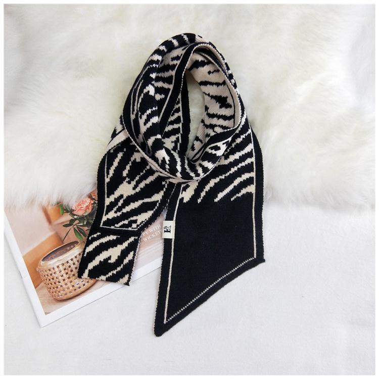 Leopard Knitted Wool Scarf Women's Autumn Winter Fashion Scarf Warm Scarf
