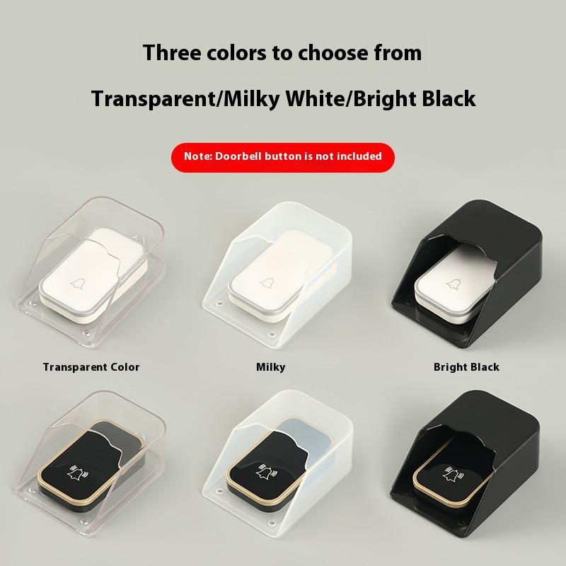 1 Set Wireless Door Bell Chime Button Protective Cover Outdoor Home Doorbell Waterproof Cover Splash Guard Cover