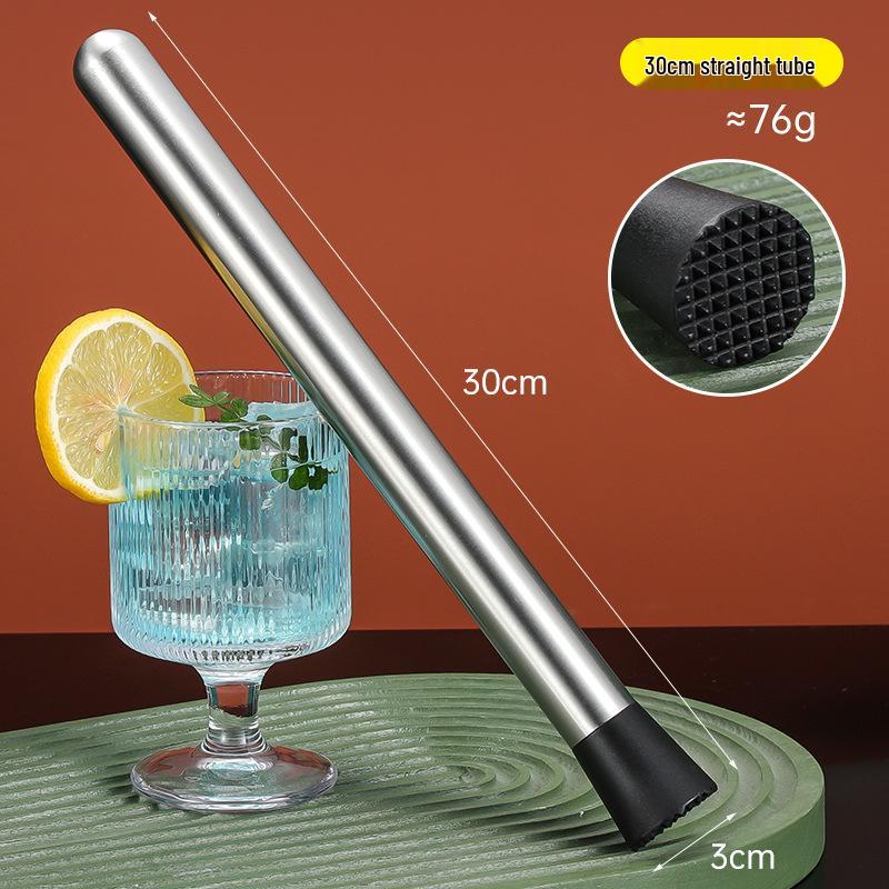 Stainless Steel Ice Crusher & Cocktail Muddler - Plastic Milk Tea & Lemon Hammer Bar Tool