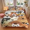3pcs Set Dogs Puppies 1 Quilt Cover + 2 Pillowcases, All Seasons Bedroom Setting, Perfect for Home and Dorm Decor A197