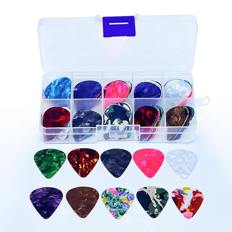 LOYELEY guitar pick 30 pieces set Thickness 0.46mm Shin base acoustic guitar electric guitar pick beginner For practice colorful teardrop Comes with