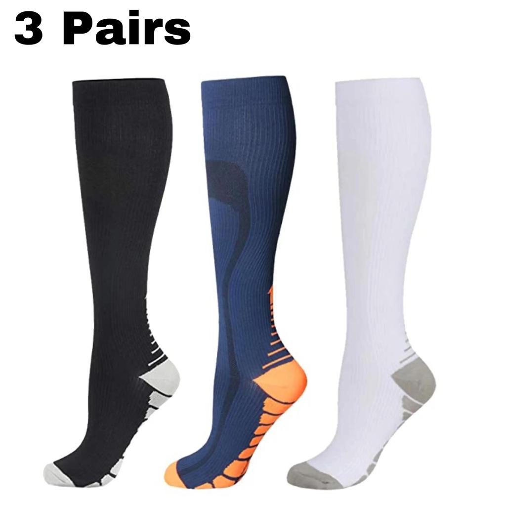 1/3 Pairs Compression Socks Knee High 20-30 Mmhg Fit Medical Edema Diabetes Varicose Veins Running Marathon Sports Socks