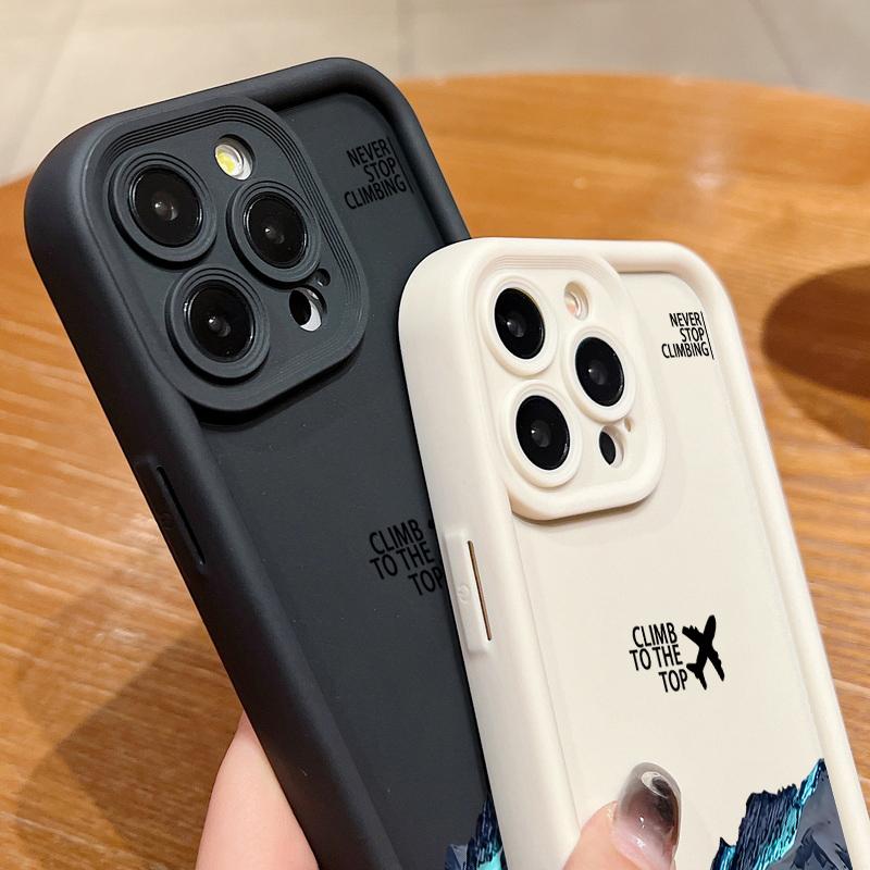 Mountain Peak Aircraft Patterned Case For iPhone 15 16 14 Pro Max 15 16 Plus 11 12 13 Pro 16E XR Shockproof Soft TPU Phone Cover