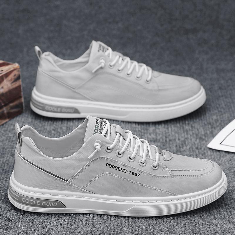 Herrskor höst andningsbara nya tunna deodorant sport fritid canvas en pedal platta skor arbete tidsskor