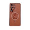 Samsung S25ultra Four Leaf Clover Mobile Phone Case Full Inclusive S24FE Simple Thin Circle Magnetic Leather Absorbing Shell