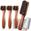 Kit de Lustruire cu 5 Perii pentru Pantofi din Păr de Cal, Kit de Lustruit Pantofi, Perii de Curățare și Îngrijire pentru Pantofi și Ghete din Piele, Aplicatoare Dauber