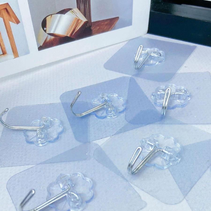 Traceless Reinforced Adhesive Hooks: Transparent, Waterproof, for Kitchenware & Clothes