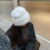 Modische Kaninchenfell-Mützen für Damen Weiche Warme Flauschige Wintermütze für Damen Winddichte Bonnet-Mütze Pile Beanies Mütze