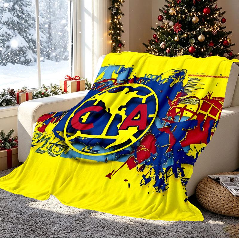Club America Pattern Blanket for Home Decoration, Bed, Sofa, Car Travel, Camping, Suitable for All Seasons, Birthday Christmas Gift