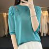 Women's Summer Short Sleeve T-Shirt 50% Mulberry Silk & Polyester Blend | Lightweight Breathable Slim Fit Casual Top