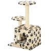 VidaXL Arbre à chat avec griffoir en sisal 60 cm Beige Motif de pattes