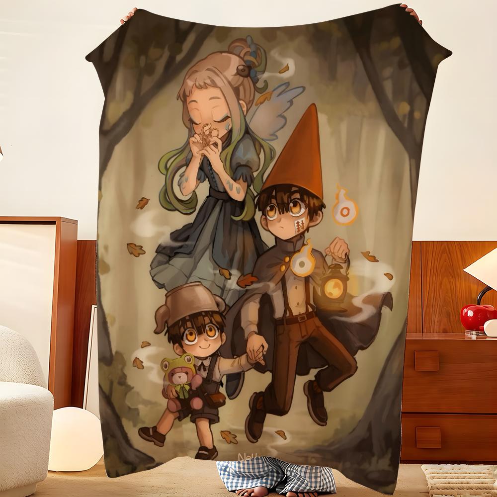 Animation Over The Garden W-Wall Throw Flannel Throw Blanket, Lightweight Cozy, Durable Washable Cute Cool
