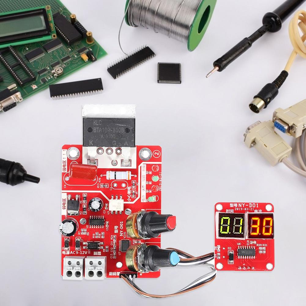 Spot Welding Machine Control Board Adjustable Time Current Transformer Controller Board Digital Display DIY Battery Accessories