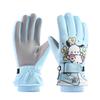 Cartoon Puppy Kids Customized Split Finger Ski Gloves Waterproof Windproof Insulated Adjustable Strap Durable Winter Snow Play