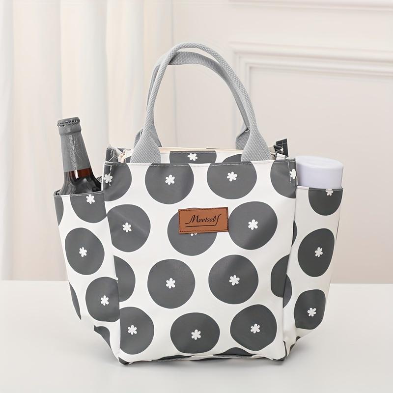 1 Stück Wiederverwendbare Einkaufstasche, Modische Tragbare Isolierte Lunch-Tragetasche, Wiederverwendbare und Waschbare Thermische Bento-Tasche