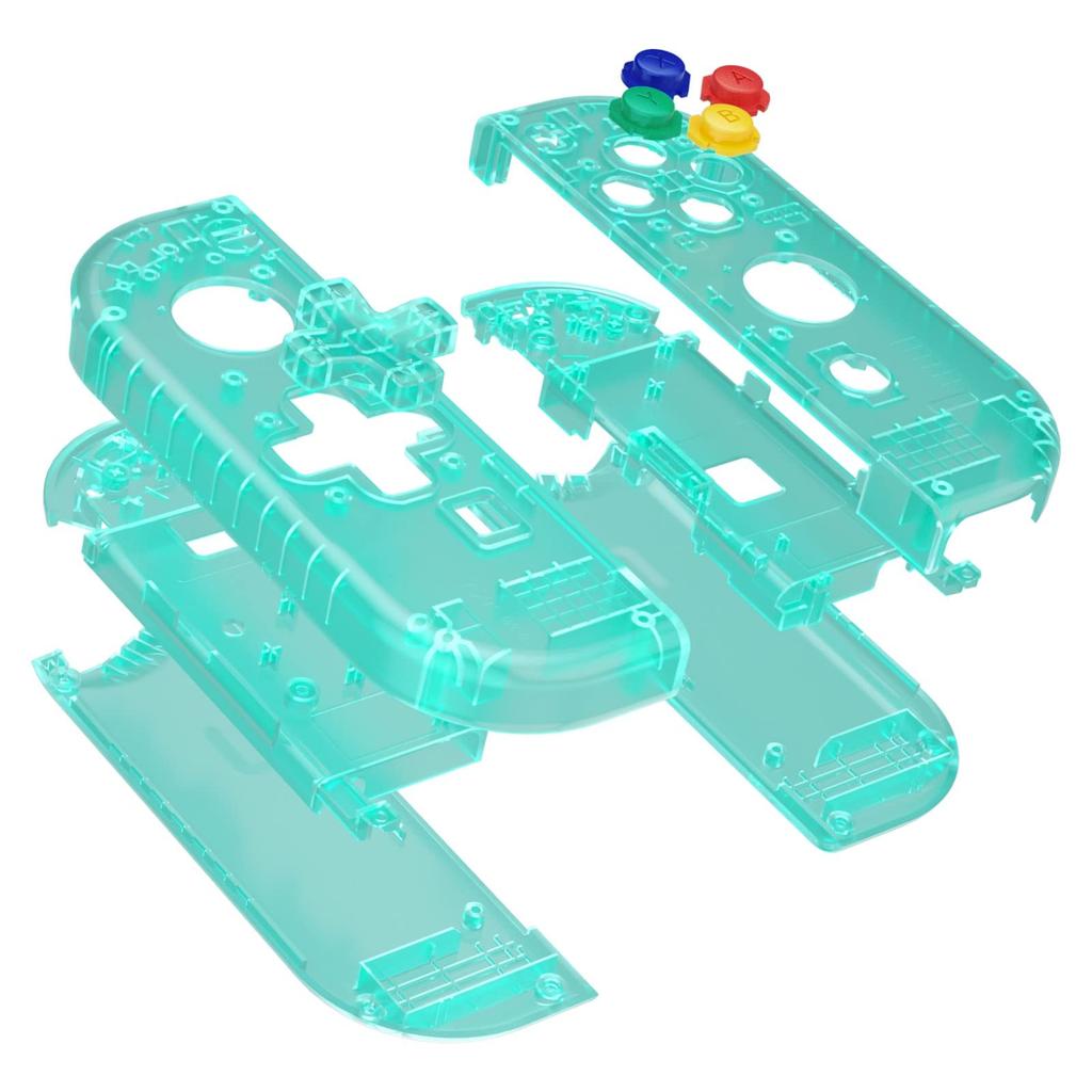 eXtremeRate Switch Clear Material Handheld Controller Housing Compatible with and Switch Also Includes a Full Set of Buttons and Console Case Are Not