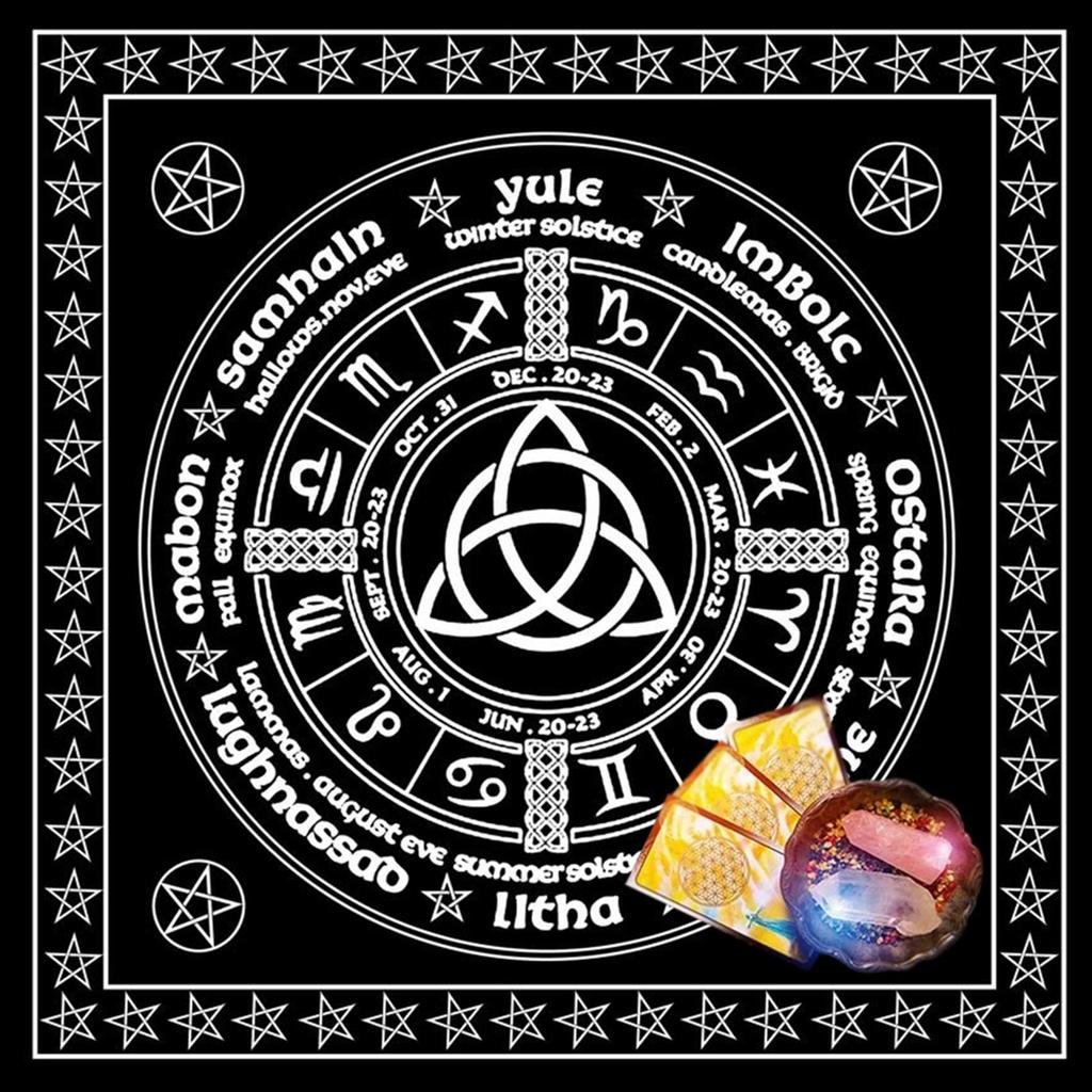 Tarots Tablecloth Rune Divinations Table Cover Astrology Oracles Board Game Mat Square Shape Pendulum Altar Table Cloth
