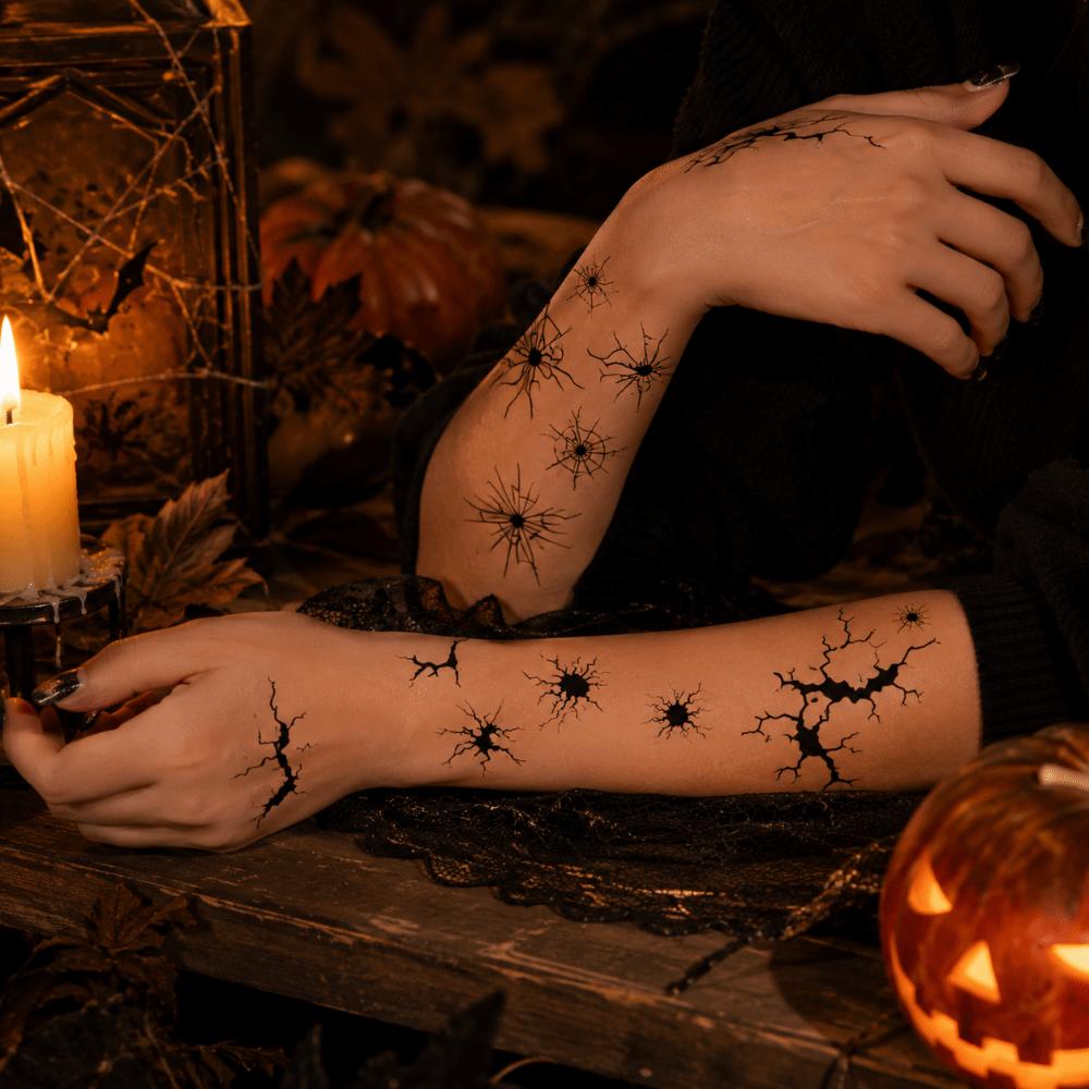 10pcs Crack Mark Halloween Face Sticker Body Makeup Temporary Tattoos Day of the Dead