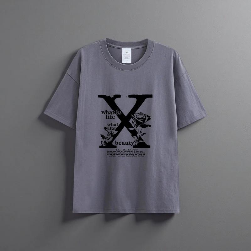 Sommer neues Unisex vielseitiges reines Baumwoll-T-Shirt modisches lässiges Rundhals-Oberteil atmungsaktive lockere Passform Print Kurzarmhemd