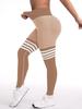 Women's Seamless High-Waisted Striped Peach Lift Yoga Leggings