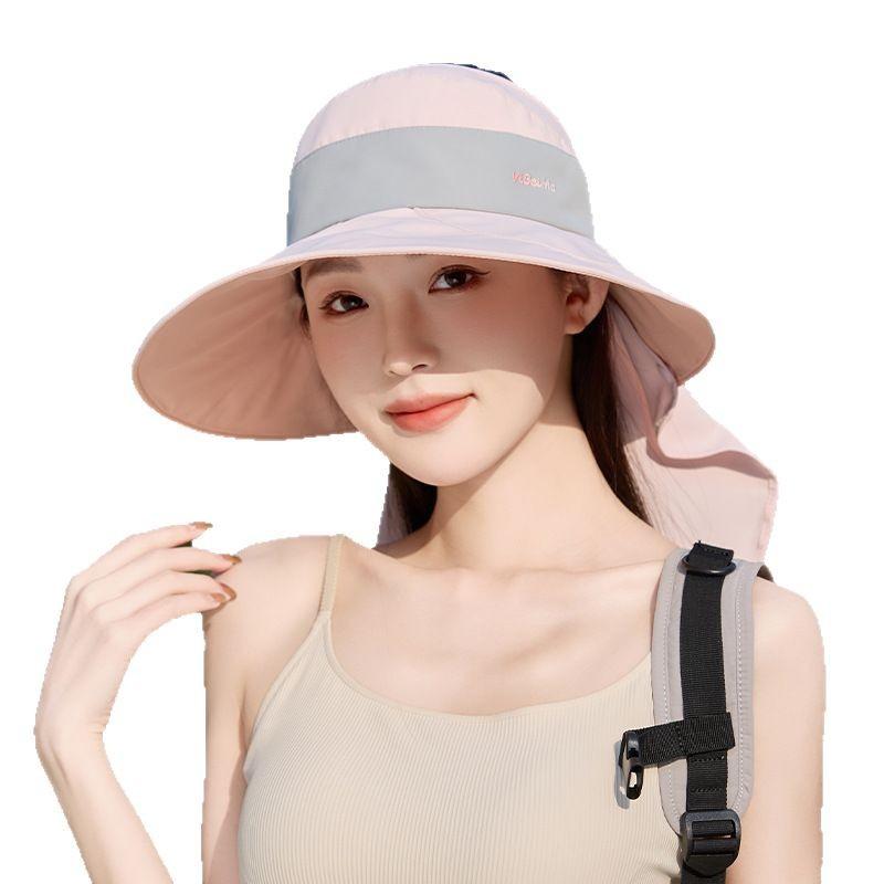 Sunscreen Bucket Hat New Face Small Summer UV Protection Outdoor Sun Hat Big Brim Shawl Sun Hat