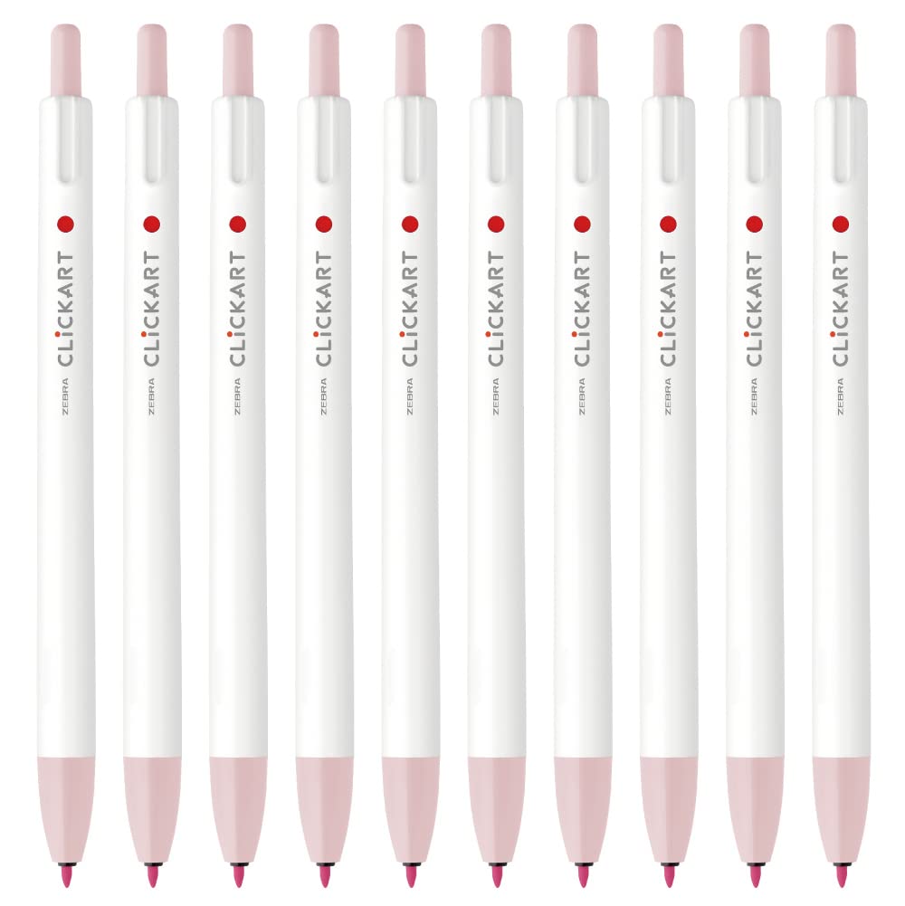 

Zebra Clickart Powder 10 Water-Based Pen, Pink, Pens, B-WYSS22-POP