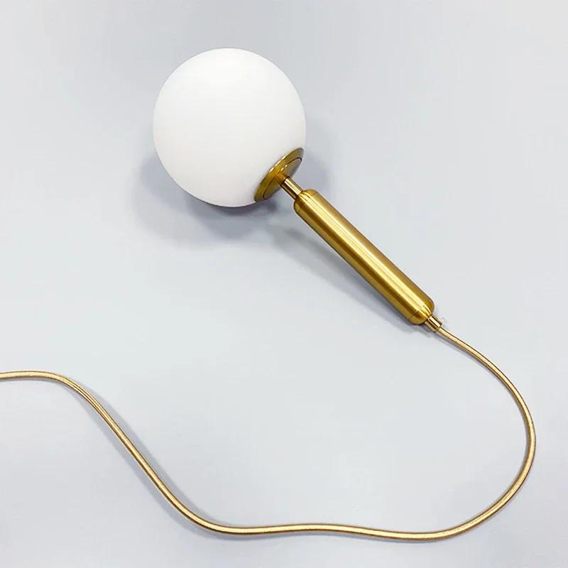 Melkekule Lysekrone Belysning Moderne LED Glass Pendellampe Messing Soverom Spisestue Trapper Tak Hengende Lampe Lysekroner Romdekor