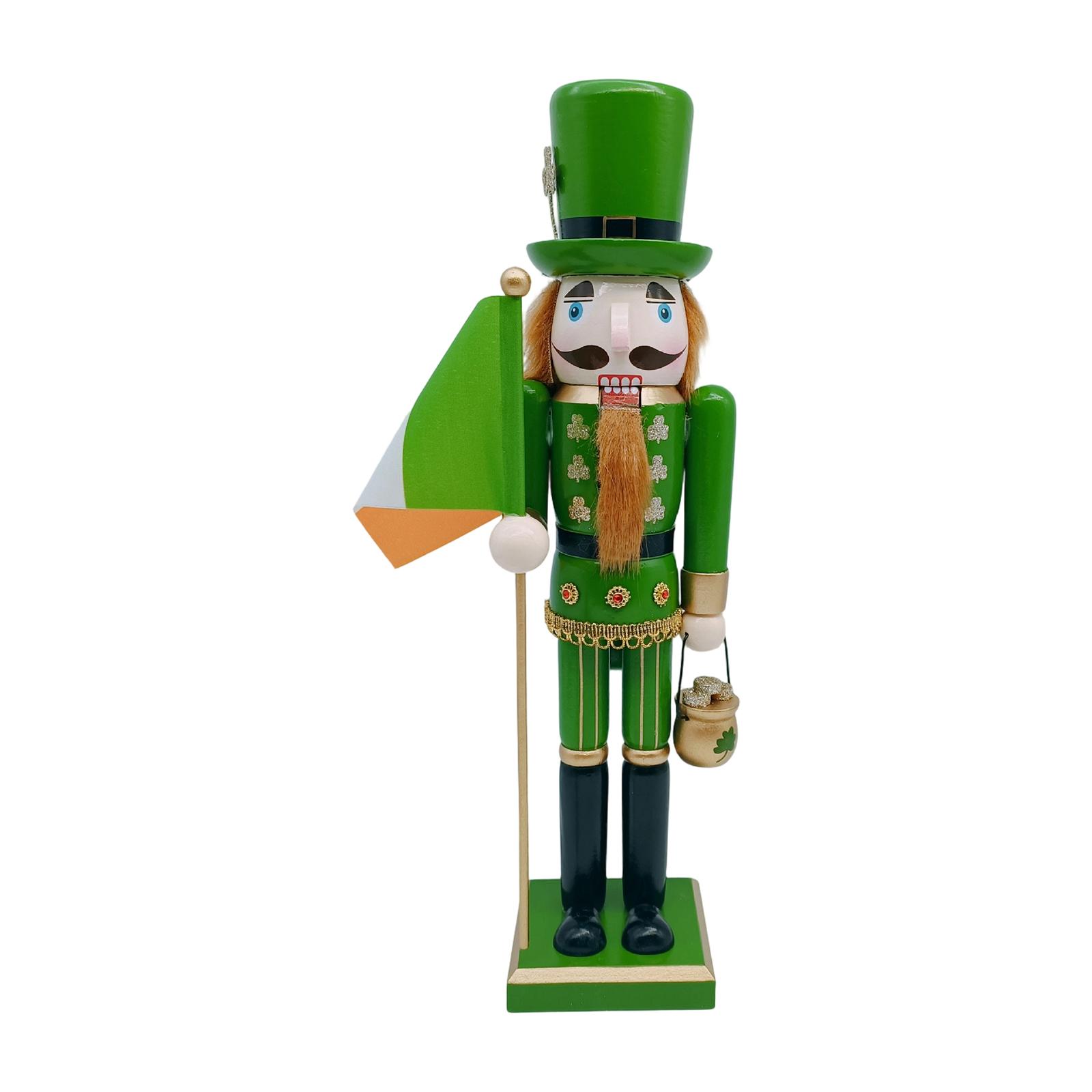 

Handcrafted Wooden Nutcracker Figurines - Festive Decor For St. Patrick s Day One Size