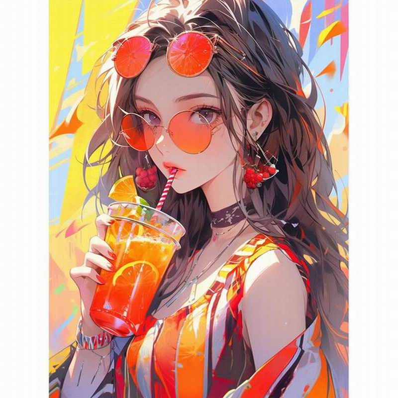 

Алмазная картина, модная девушка, сделай сам, квадратная круглая дрель, стразы, вышивка, мультяшный персонаж аниме, мозаика, наборы для вышивки крестом, Настенный декор Square drill 40x50cm