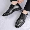 2025 Men's Spring Brogue Leather Shoes - Casual & Wedding Style