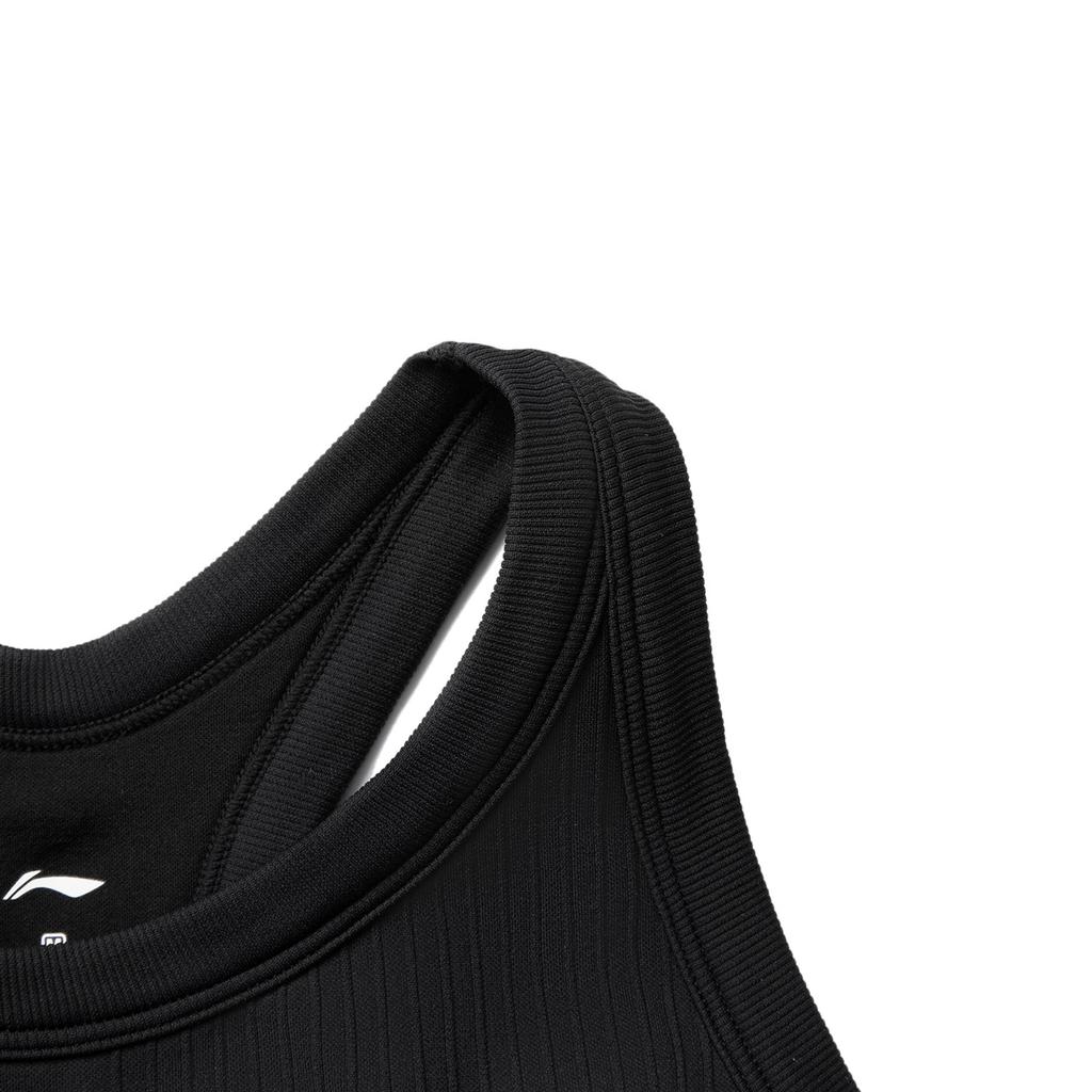 Li Ning Fitness Series Sleeveless Compression Yoga Stretch Sports Tank Top Women Tops Black AUDV020-1