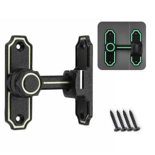 Beleeb Sliding Door Lock, Add-on Door Lock, Fluorescent, Interior Door Lock, Auxiliary Lock, 90/180 Adjustable, Nailless Adhesive Lock, Zinc Alloy D